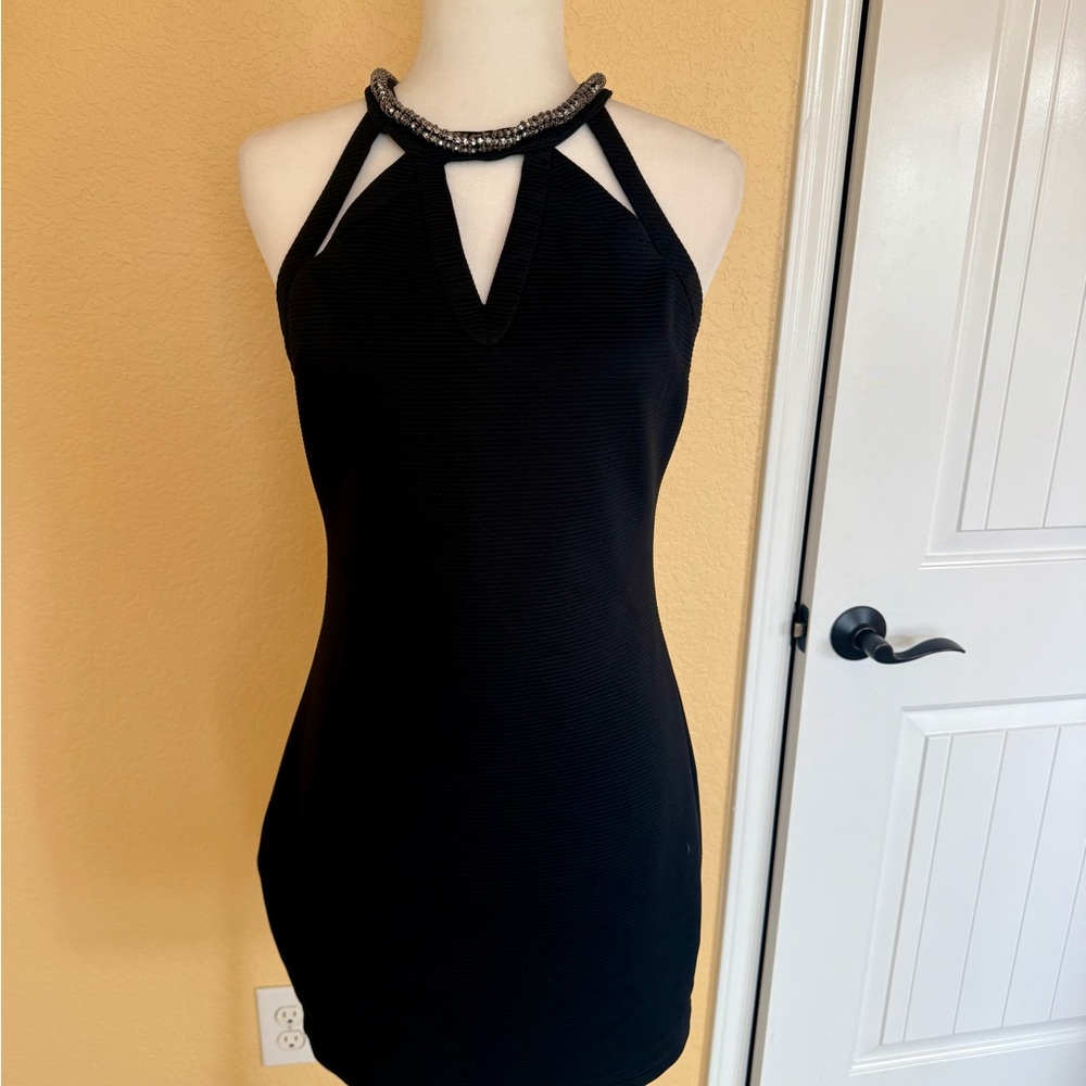 Elegant Black Halter Dress